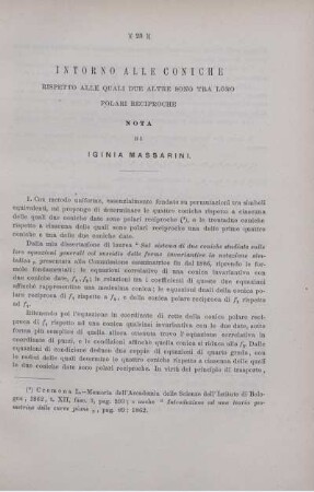 Intorno alle coniche.
