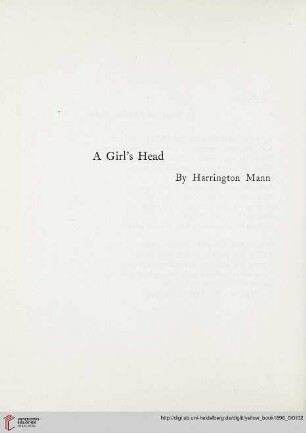 Plate: A girl's head, by Harrington Mann
