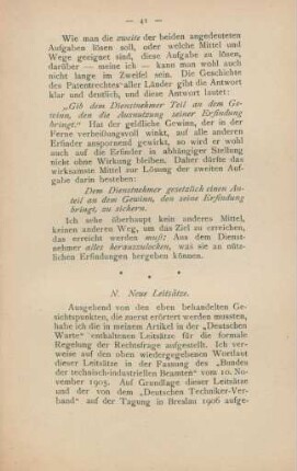 N. Neue Leitsätze
