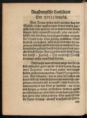 Der XVIII. Artickel.