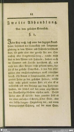Zweite Abhandlung. Von dem gallischen Seitenstich