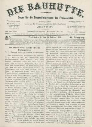 No. 8. Frankfurt a. M., den 25. Februar 1911. 54. Jahrgang.