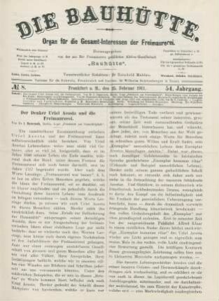 No. 8. Frankfurt a. M., den 25. Februar 1911. 54. Jahrgang.