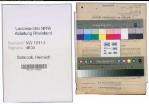 Entnazifizierung Heinrich Schnock , geb. 15.01.1891 (Kaufmann)