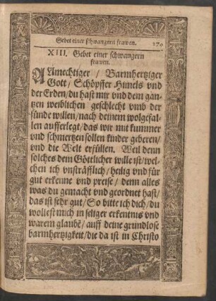 XIII. Gebet einer schwangern frawen.