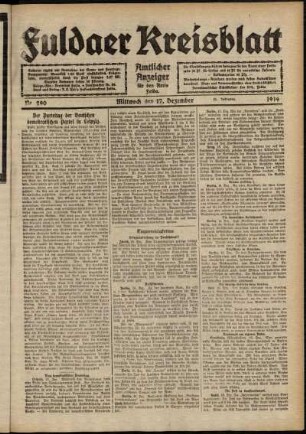 Ausgabe vom Mittwoch, den 17. Dezember 1919.