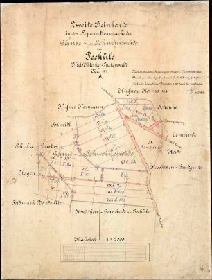 II. Reinkarte in der Separationssache der Gänse- und Schweineweide zu Pechüle