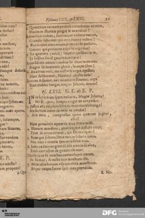 Psalmus LXXI. - LXXX.