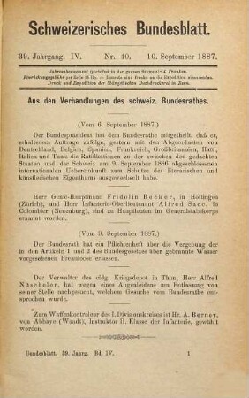 Bundesblatt. 39. 1887, 4