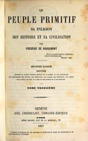 Le peuple primitif : Sa réligion, son histoire et sa civilisation, II,3