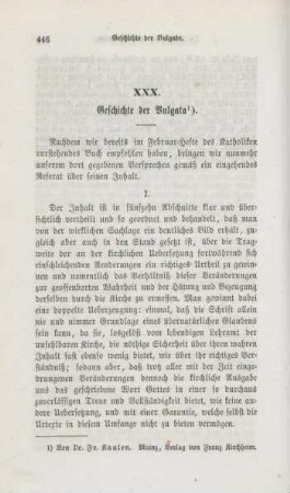 446-458 Geschichte der Vulgata : I.