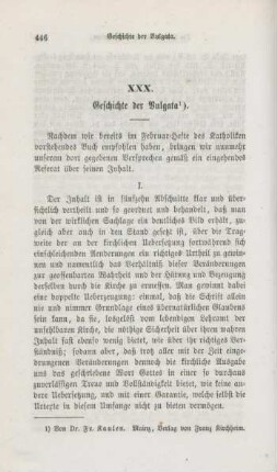 446-458 Geschichte der Vulgata : I.