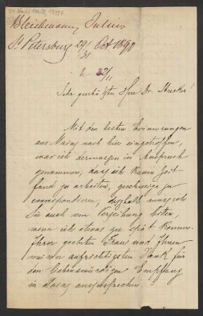 Brief an Ludwig Strecker  und B. Schott's Söhne : 17.10.1890