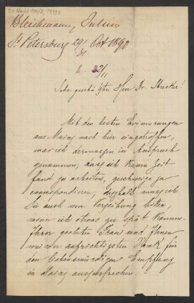 Brief an Ludwig Strecker <senior> und B. Schott's Söhne : 17.10.1890