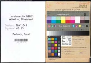 Entnazifizierung Ernst Selbach , geb. 05.12.1899 (Werkmeister)