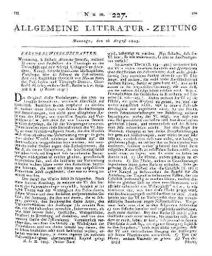 1805: Allgemeine Literatur-Zeitung