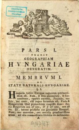 Compendium Hungariae geographicum : ad exemplar notititiae Hungariae novae historico-geographicae, Matthiae Bel, in partes IV ... divisum