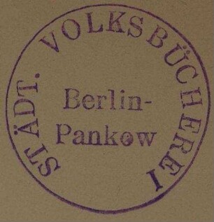 Stempel / Städtische Volksbücherei  [Städt. Volksbücherei ]