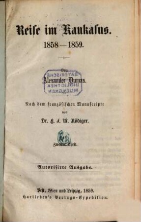 Reise im Kaukasus : 1858 - 1859, 2