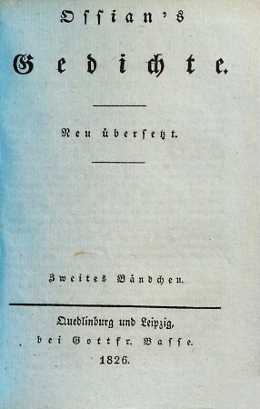 Ossian's Gedichte, 2