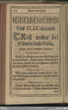 Das XLIX. Capittel. Trost wider der Sünden Anfechtung