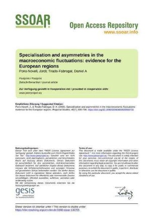 Specialisation and asymmetries in the macroeconomic fluctuations: evidence for the European regions