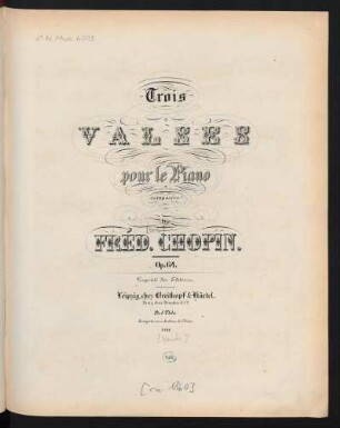 Trois valses pour le piano : op. 64
