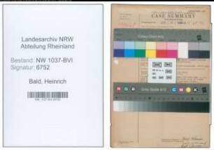 Entnazifizierung Heinrich Bald , geb. 01.08.1902 (Betriebsleiter)