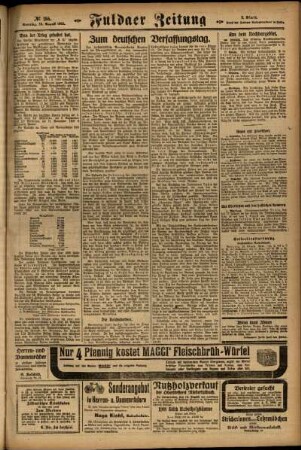 Zweite Ausgabe vom Sonntag, den 10. August 1924.