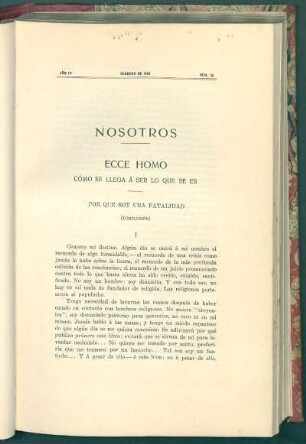 Ecce homo : Cómo se llega á ser lo que se es