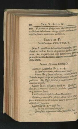Sectio IV. De Adverbiis Temporis.