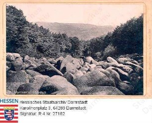 Odenwald, Felsenmeer mit Blick auf Reichenbach