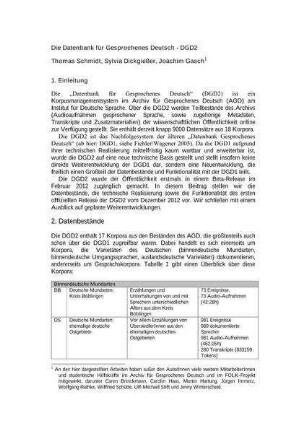 Die Datenbank für Gesprochenes Deutsch - DGD2