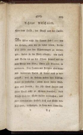 Achter Abschnitt. Von dem Halse, der Brust und der Taille.