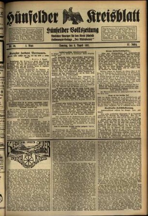 Zweite Ausgabe vom Samstag, den 08. August 1931.