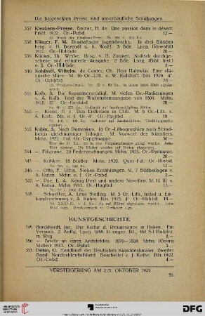 Kunstgeschichte (Nr. 349-452)