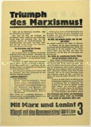 Aufruf der KPD zur Reichstagswahl 1933