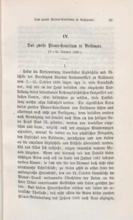 53-82 Das zweite Plenar-Concilium in Baltimore : 7.-21. October 1866