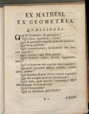 Ex Mathesi. Ex Geometria.