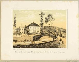 Die Damastfabrik von Ch. D. Wäntig & Söhne in Großschönau, aus dem "Album der sächsischen Industrie …", Bd. 1, 1856