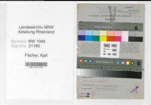 Entnazifizierung Karl Fischer , geb. 21.12.1883 (Hutmacher)