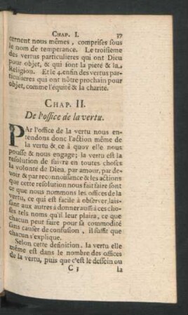 Chap. II. De l'office de la vertu.
