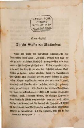 Heinrich von Mömpelgard und Elisabetha von Bitsch : historischer Roman aus dem Ende des fünfzehnten Jahrhunderts. 1
