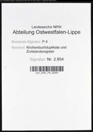 Kirchenbuchduplikat der evangelischen großen Mariengemeinde (GHT 1841-1855). (Gemeinde: Lippstadt, evangelische große Mariengemeinde)