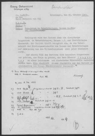 Unterböhringen mit Oberböhringen und Hausen/Fils: Inspektionsbericht 1954