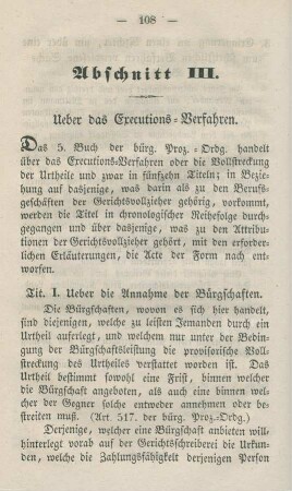 Ueber das Executions-Verfahren