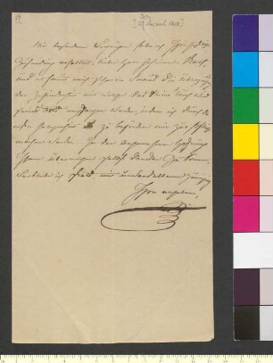 Brief von Sachsen-Weimar und Eisenach, Maria Pawlowna Großherzogin von an Goethe, Johann Wolfgang von