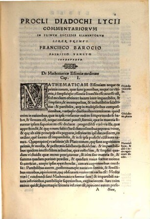 Procli ... in primum Euclidis elementorum librum commentariorum libri quattuor