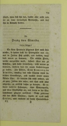39. Franz von Almeida. (1505 folgg.)