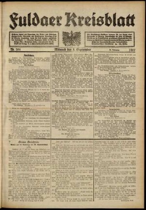 Ausgabe vom Mittwoch, den 05. September 1917.